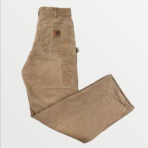 Carhartt Y2K Men's Tan Carpenter Canvas Utility Workwear Jeans Pants B11 BRN USA